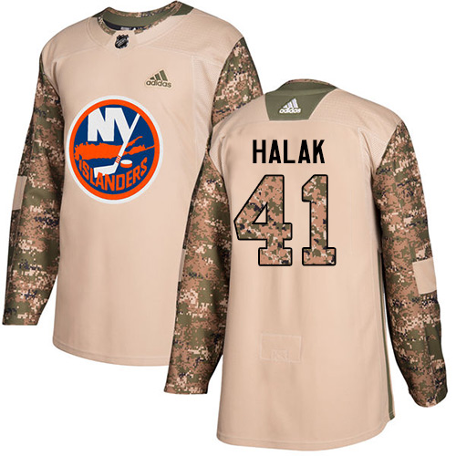 Adidas Islanders #41 Jaroslav Halak Camo Authentic Veterans Day Stitched Youth NHL Jersey